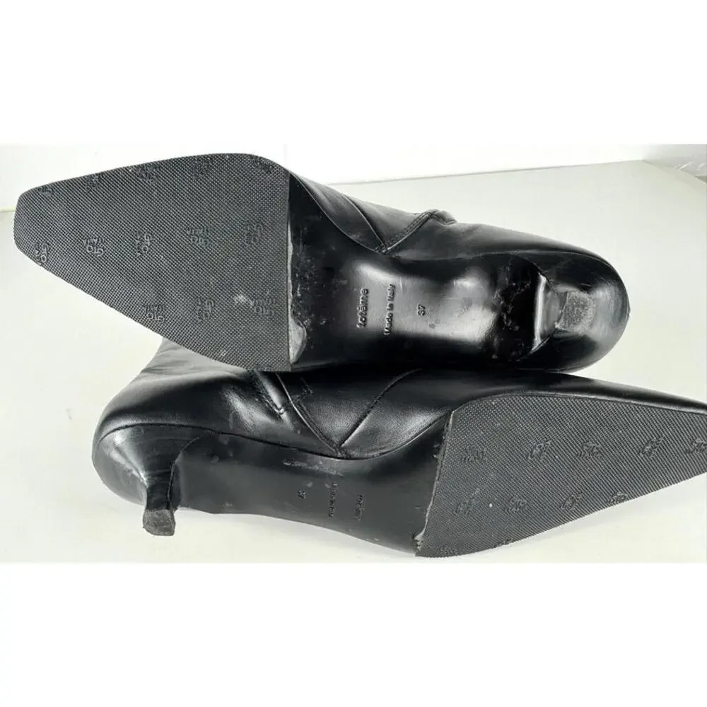 TOTEME Women's The Slim Black Leather Ankle Boot EU 37 US 7 - Picture 7 of 8